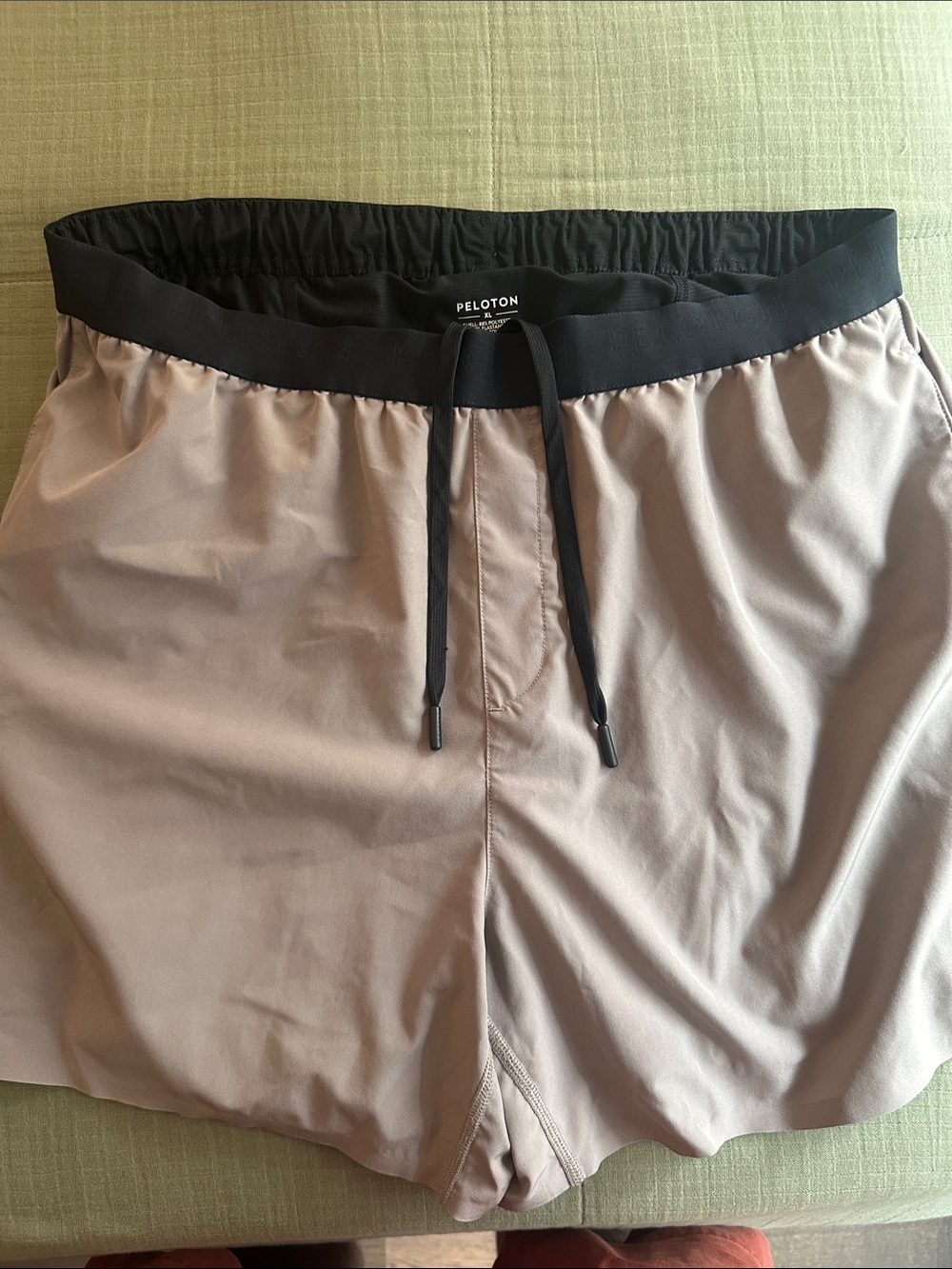 Peloton Men’s Light Grey Athletic Shorts with Black Waistband